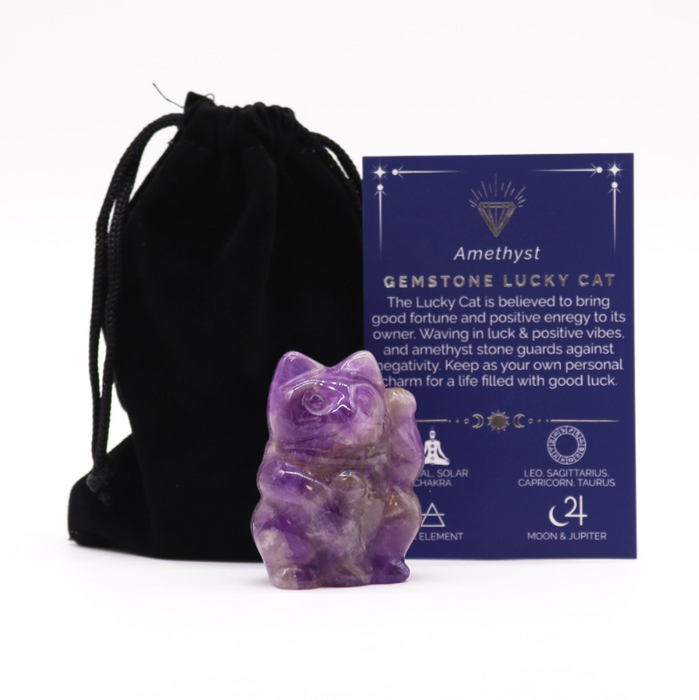 Edelstein Glückskatze – Amethyst