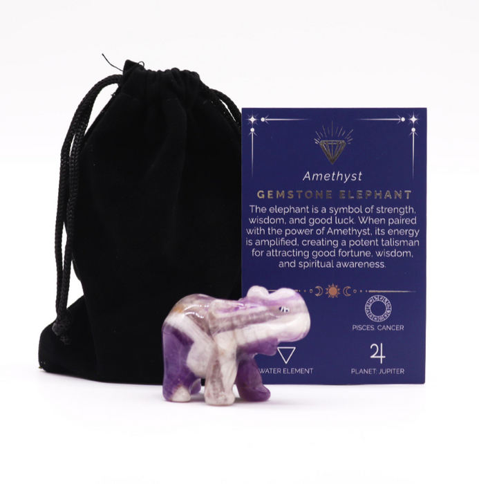 Edelstein Glückselefant – Amethyst