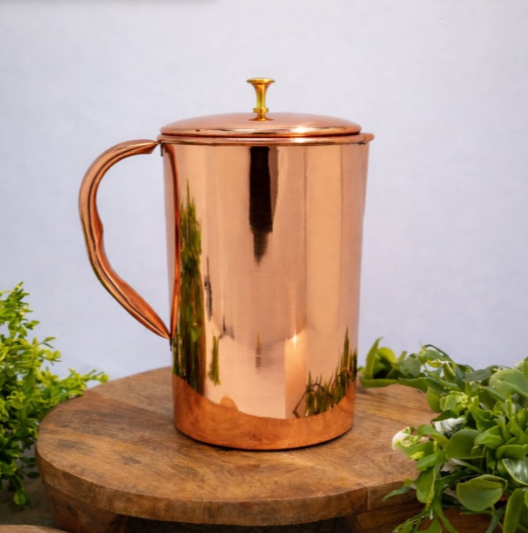 2L Kupferkaraffe mit Deckel – klassisches Design | Handgefertigt