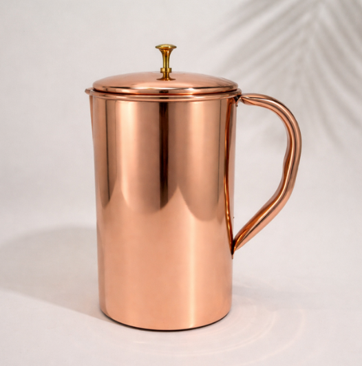 2L Kupferkaraffe mit Deckel – klassisches Design | Handgefertigt