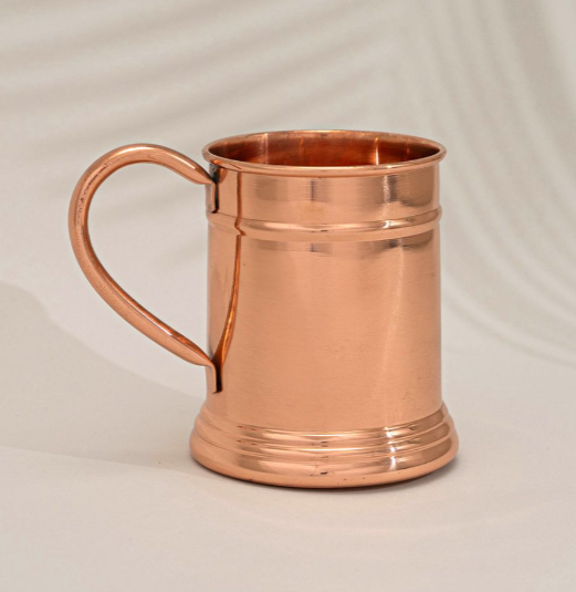 Kupfer Tasse 440 ml mit Henkel – glatt & handgefertigt aus reinem Kupfer