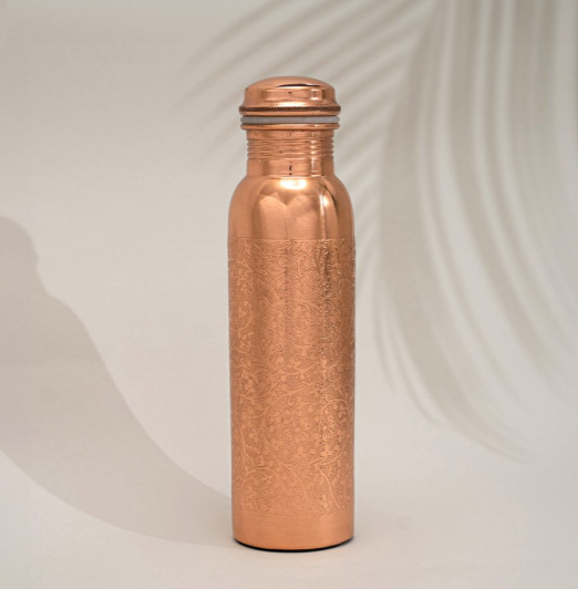 Kupferflasche 950 ml – Blumenmuster aus reinem Kupfer