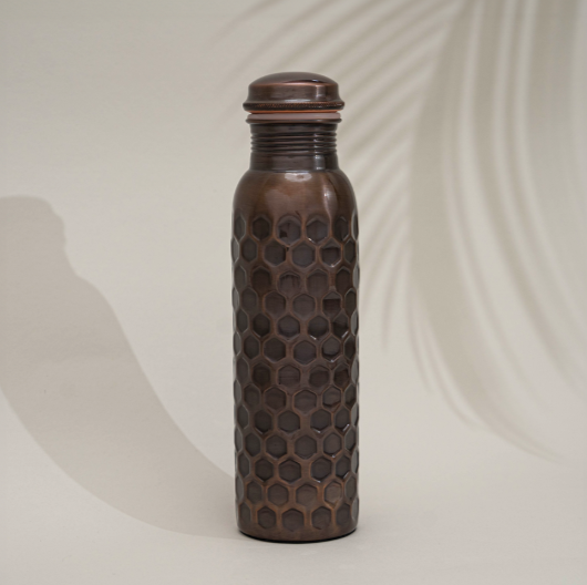 Kupferflasche 950 ml – Diamond antique aus reinem Kupfer