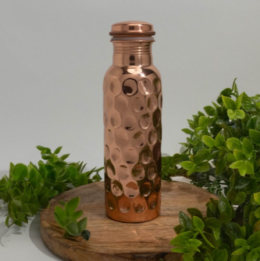 Kupferflasche 750 ml – Diamond poliert aus reinem Kupfer