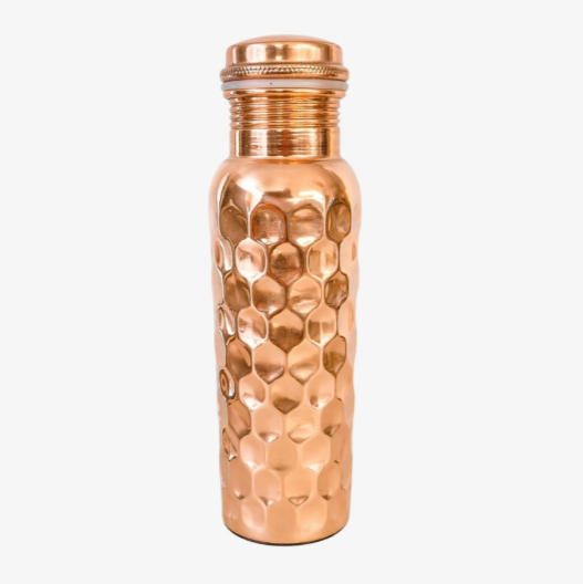 Kupferflasche 750 ml – Diamond poliert aus reinem Kupfer