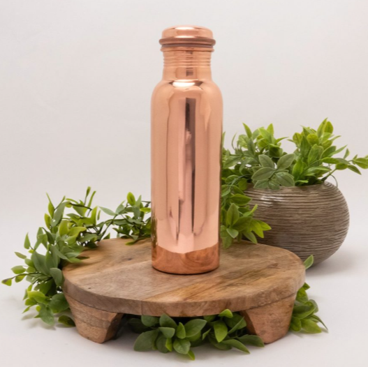 Kupferflasche 750 ml – glatt poliert aus reinem Kupfer