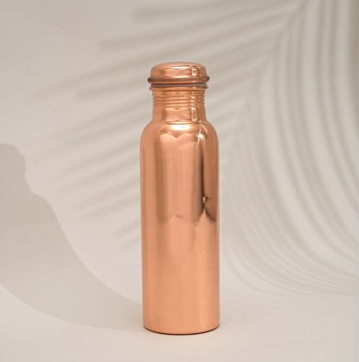 Kupferflasche 750 ml – glatt poliert aus reinem Kupfer