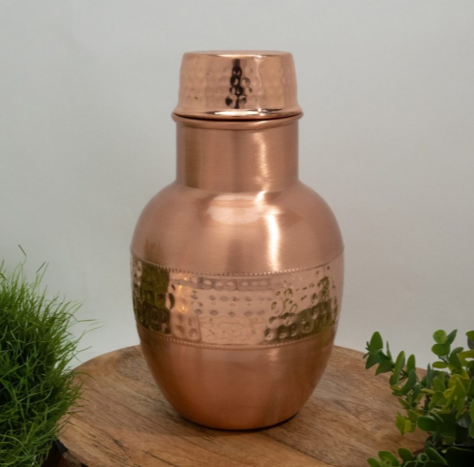 1,5L Kupferkaraffe mit Deckel – bauchiges Design | Handgefertigt