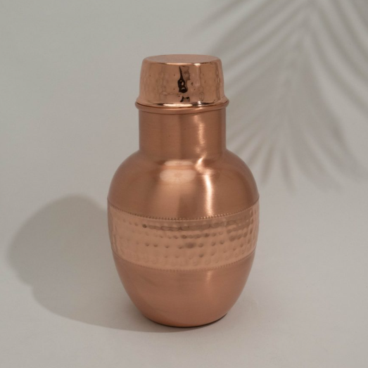 1,5L Kupferkaraffe mit Deckel – bauchiges Design | Handgefertigt
