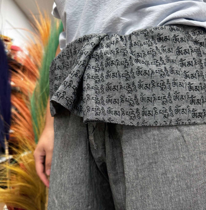 Thai Fischerhose Mandala Grau – Yogahose & Meditationshose aus Baumwolle