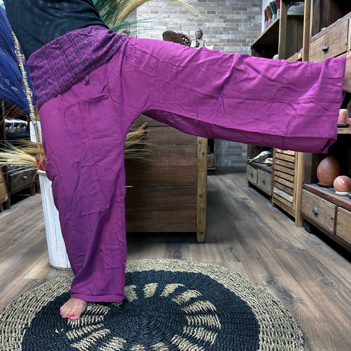 Thai Fischerhose Mandala Violett – Yogahose & Meditationshose aus Baumwolle