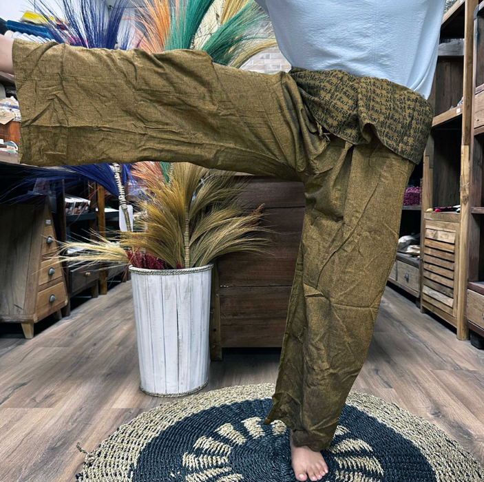 Thai Fischerhose Orange – Yogahose & Meditationshose aus Baumwolle