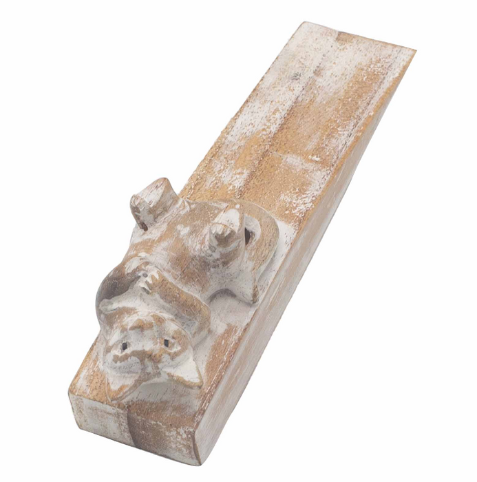 Türstopper Katze aus Holz – handgeschnitzt