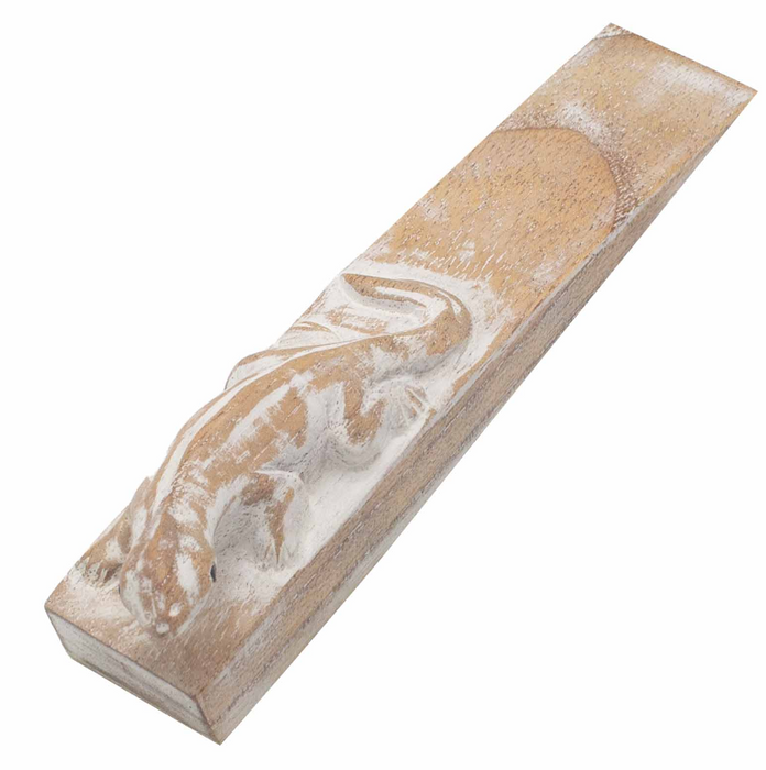Türstopper Gecko aus Holz – handgeschnitzt