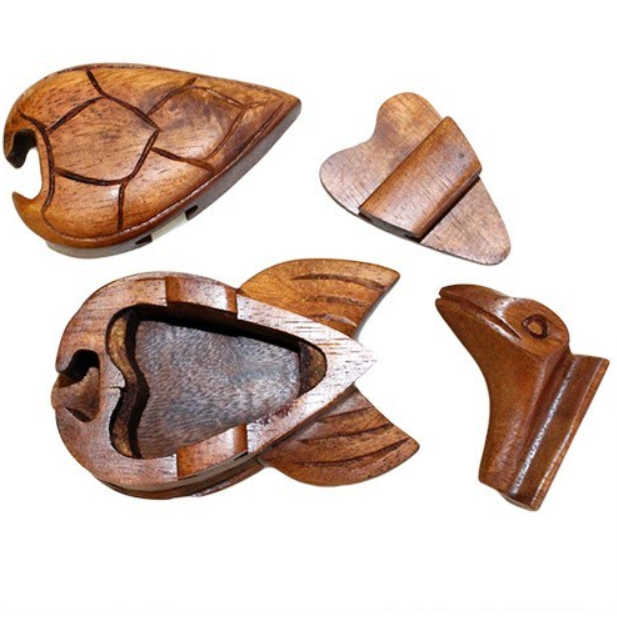 Geheimbox Schildkröte aus Holz – Handgefertigte Puzzle Box