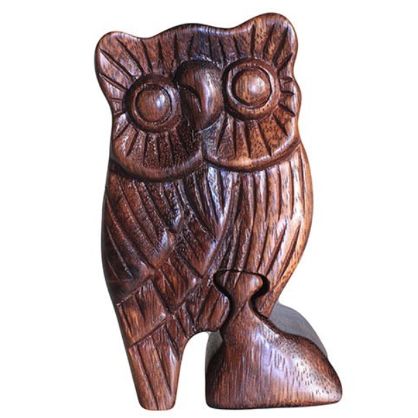 Geheimbox Eule aus Holz – Handgefertigte Puzzle Box