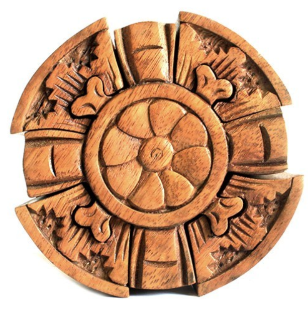 Geheimbox Blüte aus Holz – Handgefertigte Puzzle Box