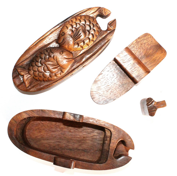 Geheimbox Zwillingsfische aus Holz – Handgefertigte Puzzle Box