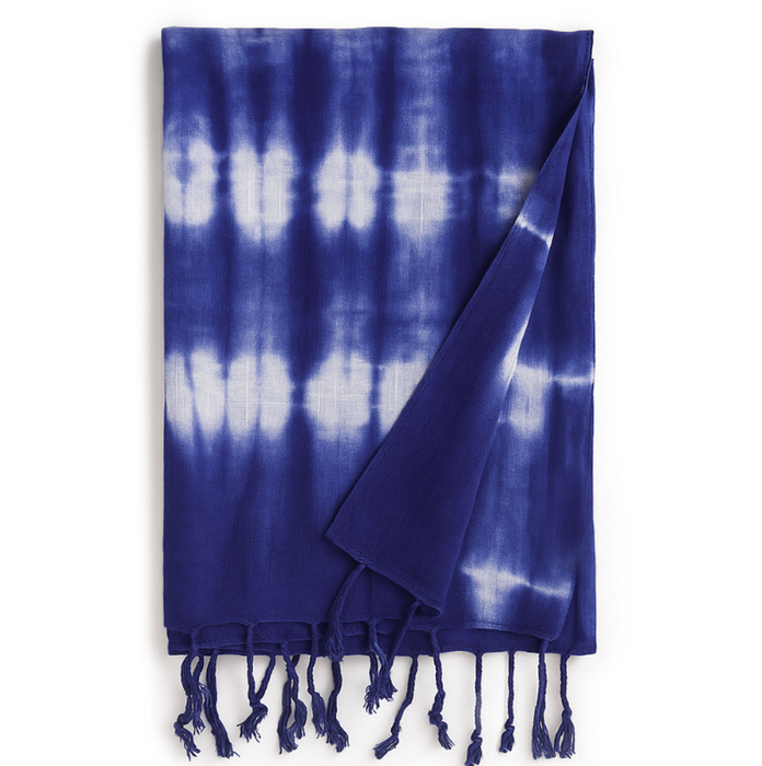 Handgefärbtes XL-Tuch Indigo – Schal, Stola & Pareo aus Java