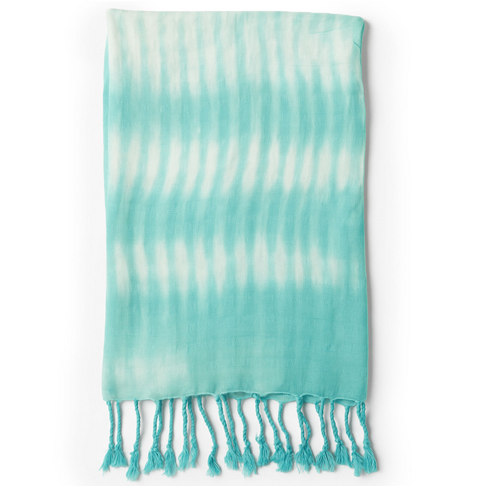 Handgefärbtes XL-Tuch Teal – Schal, Stola & Pareo aus Java