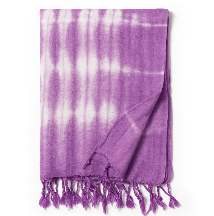 Handgefärbtes XL-Tuch Lavendel – Schal, Stola & Pareo aus Java