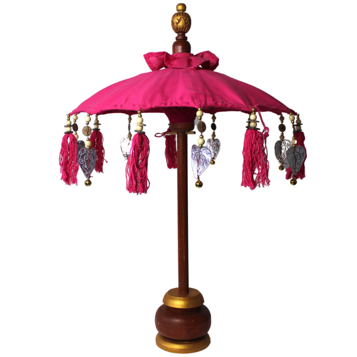 Deko-Sonnenschirm Rosa – Handgefertigt aus Bali