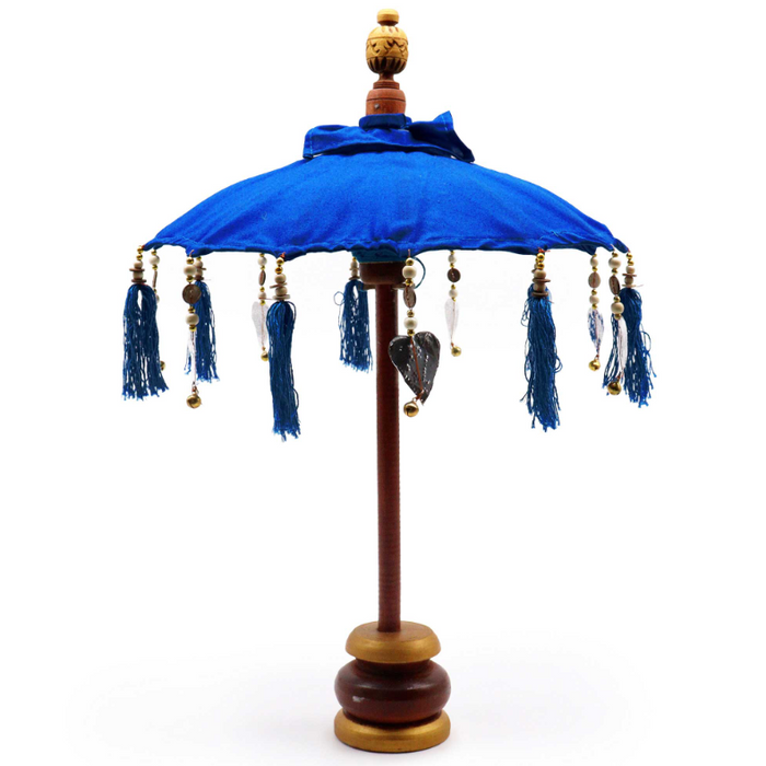 Balinesischer Deko-Sonnenschirm Blau – Handgefertigt aus Bali