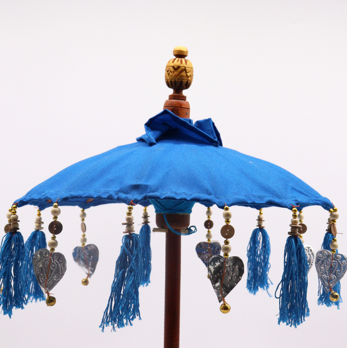 Balinesischer Deko-Sonnenschirm Blau – Handgefertigt aus Bali