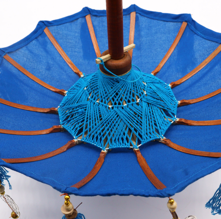 Balinesischer Deko-Sonnenschirm Blau – Handgefertigt aus Bali