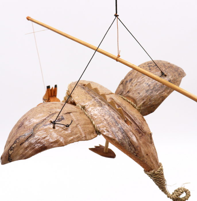 Natürliches Kokosnuss Drachen-Mobile - Naturfarben