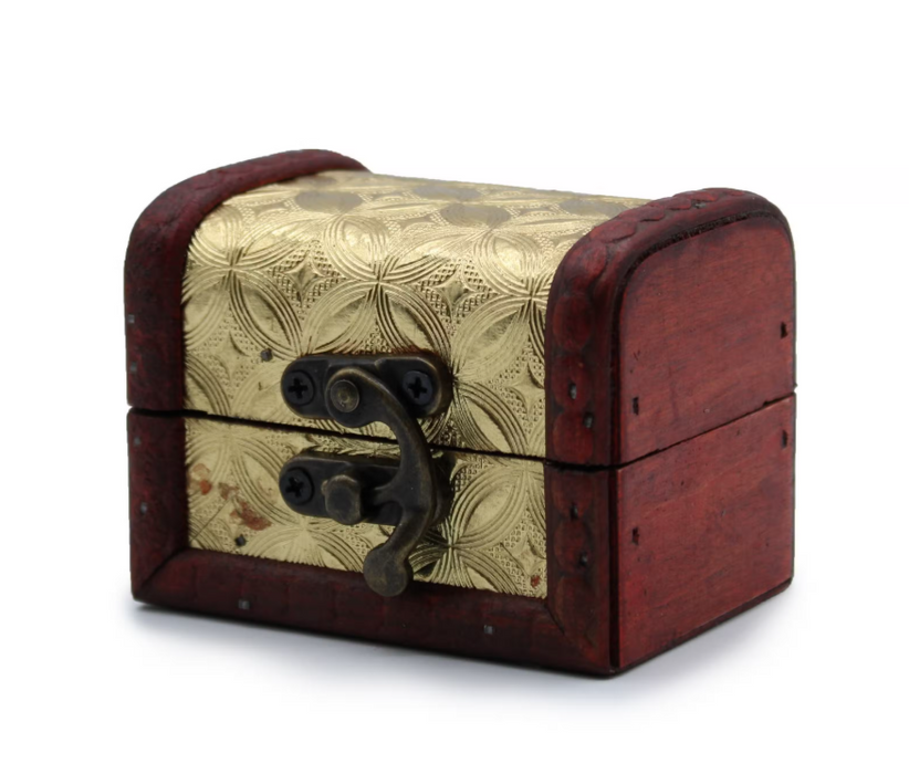 Mini Schatzkiste Gold – Handgefertigte Holzbox