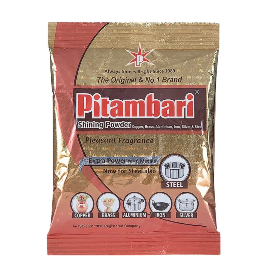 Pitambari Kupfer-Reinigungspulver – 200 g für Kupfer & Messing