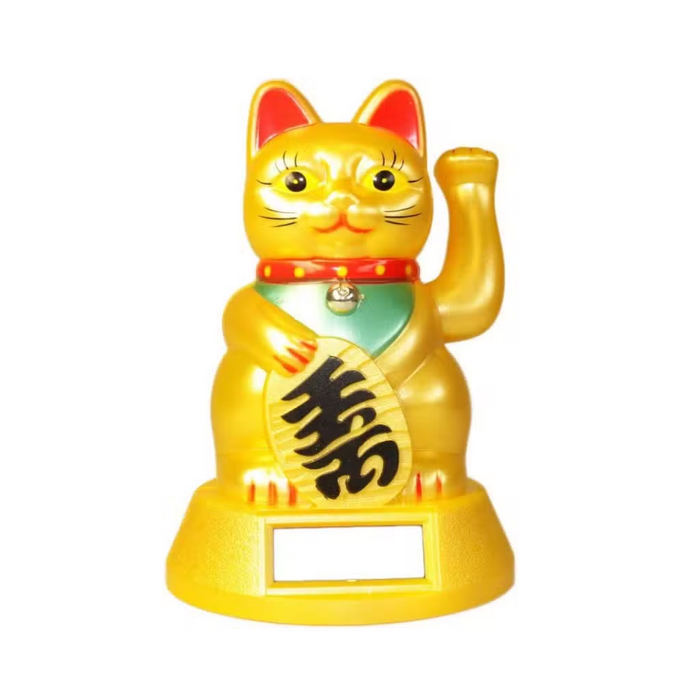 Solarbetriebene Glückskatze Maneki Neko – Winkekatze für Glück, Wohlstand & Erfolg