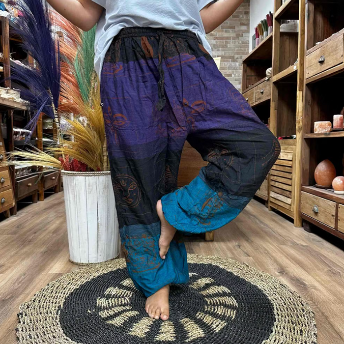 Yogahose Himalaya – handgefertigte Boho Yogahose aus Baumwolle (Unisex)