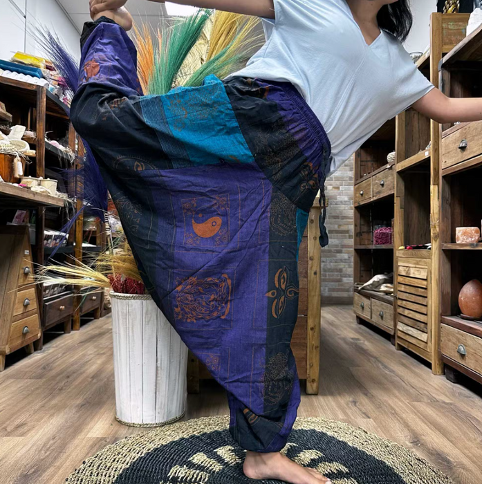 Aladinhose Himalaya – handgefertigte Boho Hose aus Baumwolle (Unisex)