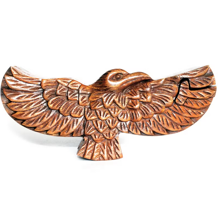 Geheimbox Adler aus Holz – Handgefertigte Puzzle Box