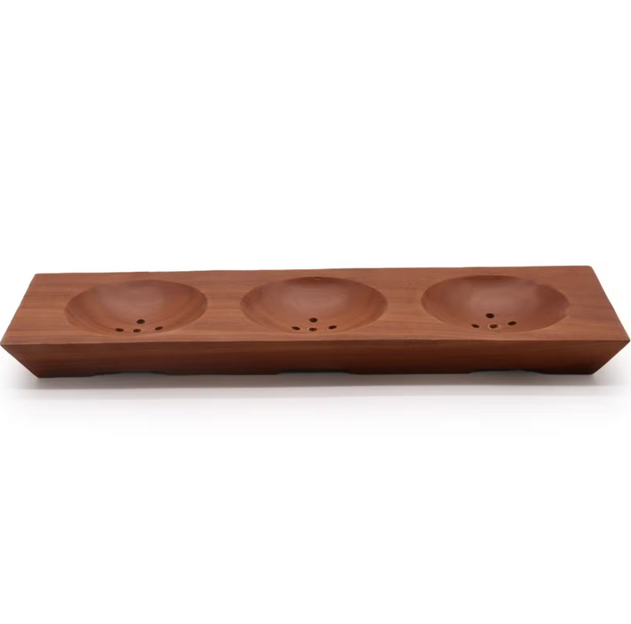 Seifenschale aus Naseberry-Holz – 3 Fächer