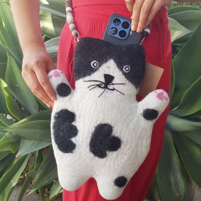 Filztasche Katze „Mimi“ – handgefertigt in Nepal