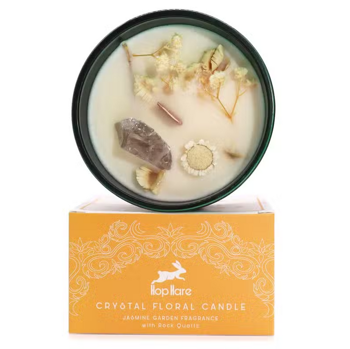 Crystal Magic Flower Duftkerze mit Kristallen – The Lion