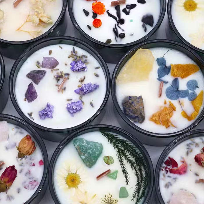 Crystal Magic Flower Duftkerze mit Kristallen – The Lion