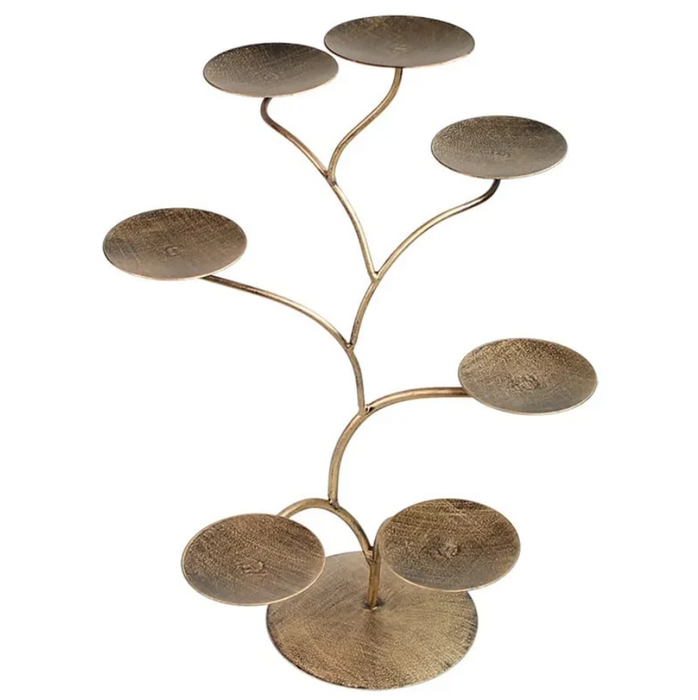Chakra Lotus-Teelichthalter Set – Metallständer mit 7 Blüten