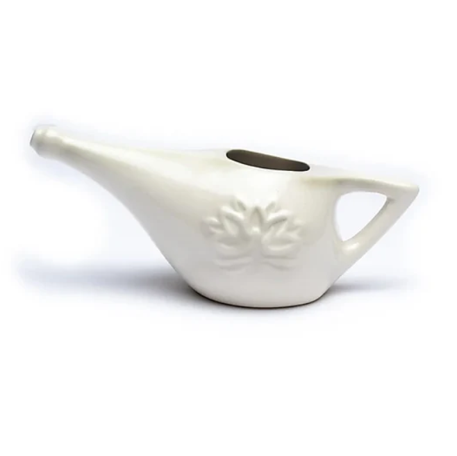 Neti Pot aus Keramik mit schmaler Ausgusstülle zur Nasenspülung
