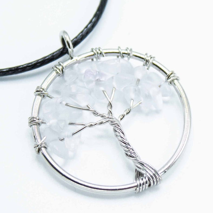 Lebensbaum Anhänger Kette – Klarheit & Reinheit (Bergkristall)