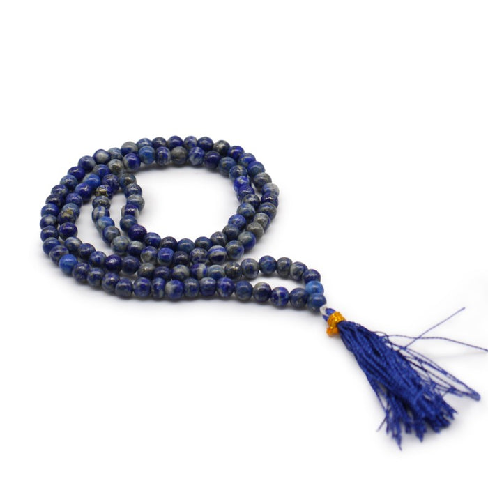 108er Lapis Lazuli Mala – Handgefertigte Meditationskette aus Naturstein
