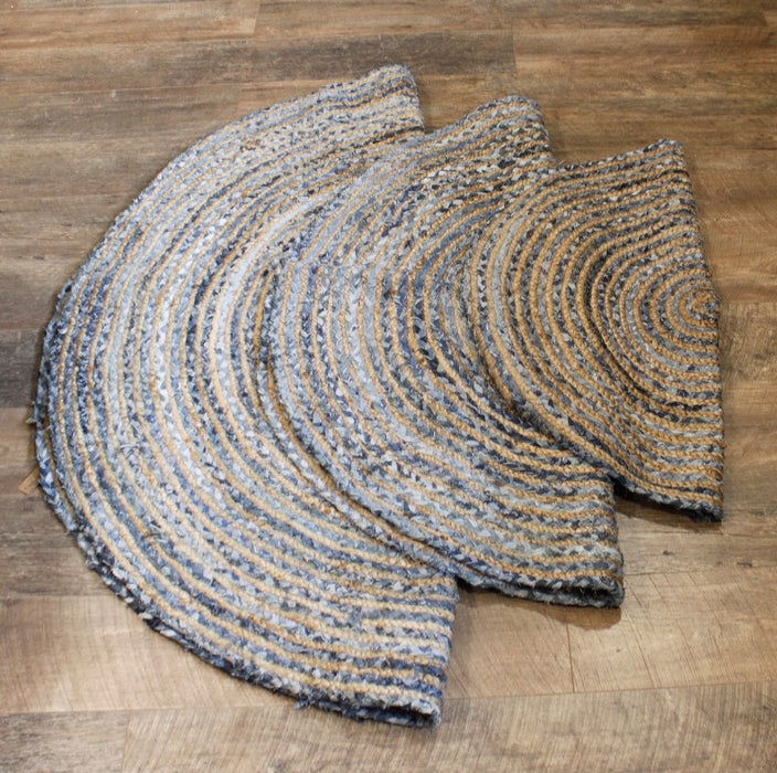 Runder Teppich aus Jute & recyceltem Denim – 150 cm