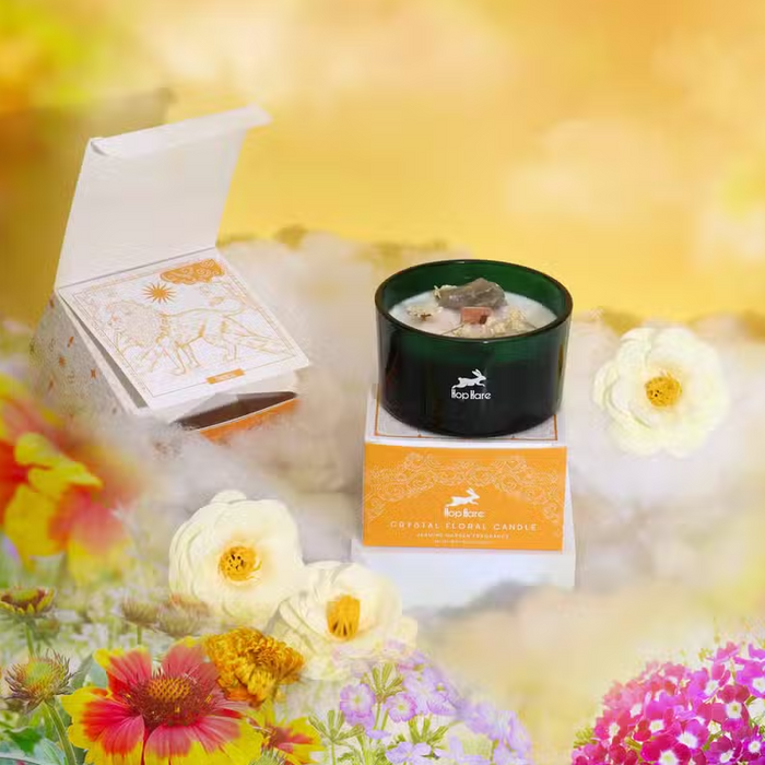 Crystal Magic Flower Duftkerze mit Kristallen – The Lion