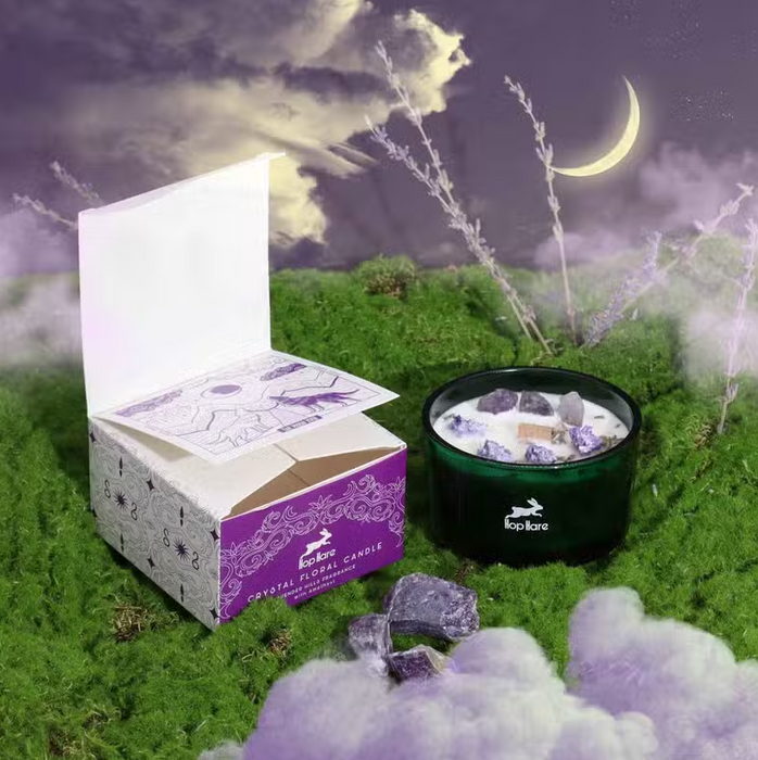 Crystal Magic Flower Duftkerze mit Kristallen – The Moon