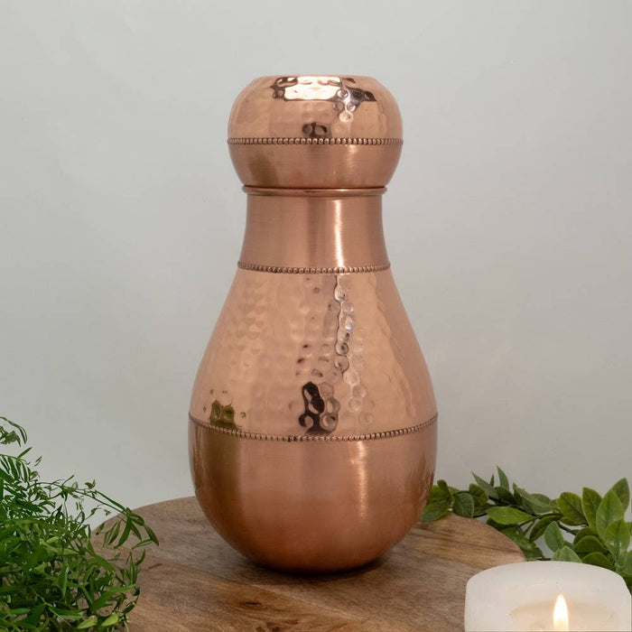 Reine Kupferkaraffe mit Deckel – 950 ml
