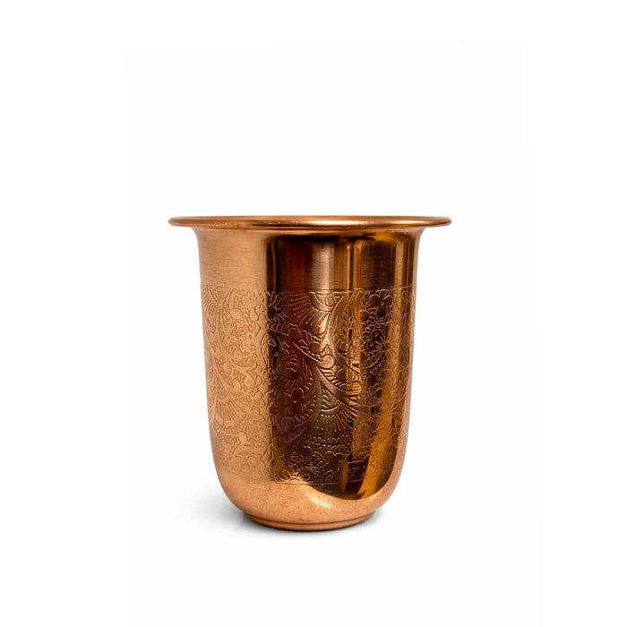 Reiner Kupferbecher – 200 ml mit feinem Blumenmuster