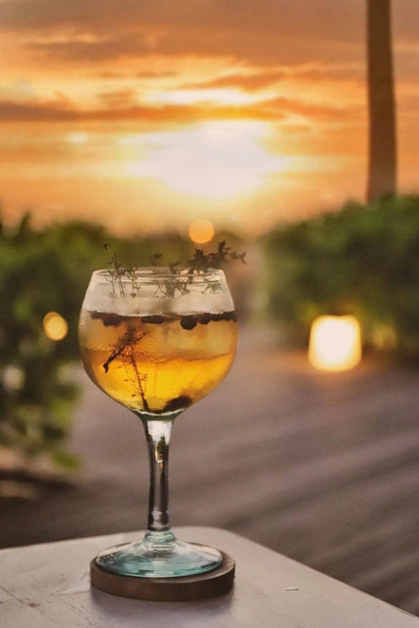 Glasuntersetzer aus Teakholz-Wurzel – 4er Set